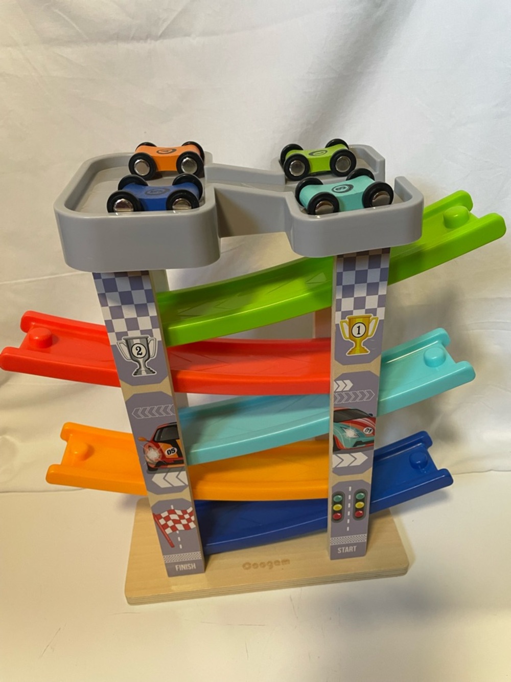 Colorful Ramp Racer Toy with 4 Push Cars - Multicolor